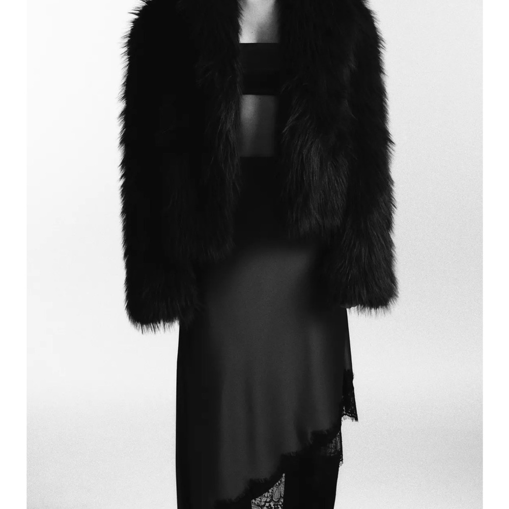 Zara Women's Dark Brown Short Fur Jacket - Picture 4 of 12
